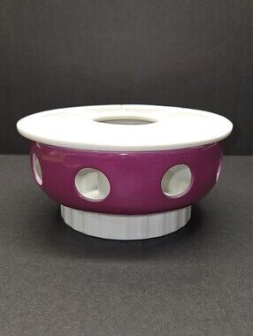 MCM Gerold Porzellan Ceramic Bavarian Candle Teapot Warmer Purple Minimalist